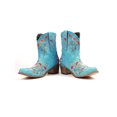 thumbnail image 1 of LUXUR Bottes pour Femmes Brodées Florales Bottines Courtes Bout Rond Chaussures d'Hiver Bleues 4, 1 of 5