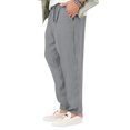 thumbnail image 3 of Innerwin Trousers Drawstring Men Bottoms Holiday High Waist Lightweight Summer Pants Grey 2XL, 3 of 4