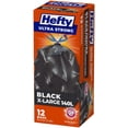 thumbnail image 1 of Hefty® Garbage Bags, Ultra Strong Extra Large 140 Litres Black, Drawstring, Arm & Hammer odour neutralizer, 12 Bags, 1 of 1