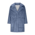 thumbnail image 4 of LSLJS Women Long Sleeve Lapel Plush Coat Fashion Solid Color Warm Coat, 4 of 6