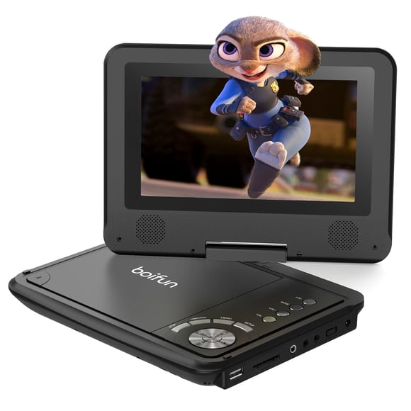 Refurbished BOIFUN BFN-072 9.5 Inch Portable DVD Player for Kids, 7.5 Inch Swivel Screen