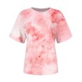 thumbnail image 4 of CEHVOM T-shirt Imprimé Mode Femme Manches Courtes Blouse Col Rond Hauts Décontractés Liquidation, 4 of 5