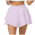 thumbnail image 1 of Kcodviy Yoga Sports Skirt Loose Sequin Skirt and Breathable Running Skirt Metallic Skirt Pants Light Two Piece Ruffle Skirt Fitness Short Skirt Half Maternity Skirt, 1 of 5