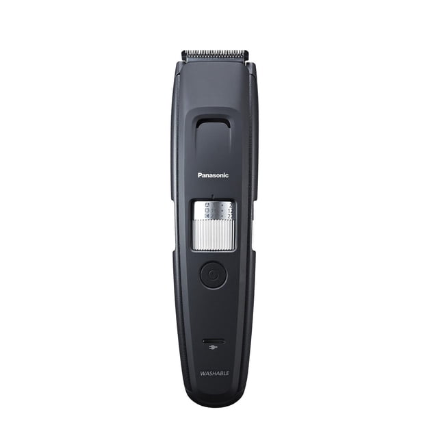 Panasonic ERGB96K Tondeuse à Barbe Longue pour Hommes Style Barbier en Noir Mat avec Prise Ergonomique, Dotée d'Un Cadran Argenté Ajustable Offrant 58 Réglages Précis de Longueur de Coupe, d'Un Bouton d'Alimentation et d'Une Conception Lavable Convenant à l'Entretien de la Barbe et à une Taille Détaillée.