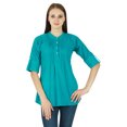 thumbnail image 1 of Robe Haut Boho Unie Tenue Décontractée Tunique Vêtements pour Femmes Coton Robe d'Été, 1 of 4