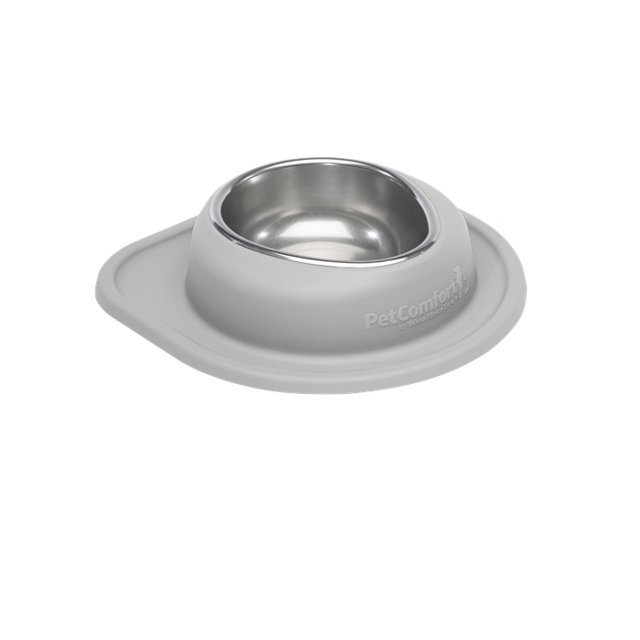 WeatherTech Unique Bas Système d'Alimentation pour Animaux de Compagnie 32 oz. - Acier Inoxydable - Gris Clair