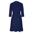 thumbnail image 3 of FcBaudy Robe à Manches Courtes Col Carré, Robes d'Été pour Femmes, Robes Décontractées Élégantes Plissées Col en V Sans Manches pour Femmes, 3 of 8