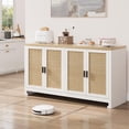 thumbnail image 2 of GloryStar Buffet Cabinet,Rattan Accent Storage Cabinet with 4 Doors and Shelf Entryway Home Decor, 2 of 8