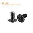 thumbnail image 3 of Uxcell Flanged Button Head Socket Cap Screws, 50 Pcs M10x20mm - 304 Stainless Steel Socket Drive Fasteners Bolts, Fully Thread Machine Screws (Black), 3 of 5