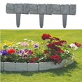 thumbnail image 1 of 10 Pcs Garden Edging Borders Plastic Landscape Edging Imitation Stone Effect Fence Grey Flower Bed Edging Decorative Lawn Fence, 1 of 5