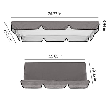 Outdoor Patio Covers Waterproof Swing Waterproof Oxford Cloth Canopy, Garden Swing Seat Replacement Canopy, Double Swing Replacement Canopy, Outdoor Patio Ham-Mock Swing Seat Cover