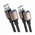 thumbnail image 1 of LujingZ USB 3.0 Extension Cable 2M+2M, USB A Male to A Female Extender, Supports 5Gbps High Speed Data Transfer, USB Extender Cord Compatible with lights, PC, laptop, tablet, Macbook, 1 of 1
