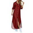 thumbnail image 1 of Ketyyh-chn99 Robes d'Été pour Femmes Robe Soleil Robes pour Femmes Combinaisons Manches à Volants Shorts Robe Courte Bordeaux,3TG, 1 of 5