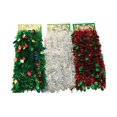 thumbnail image 2 of Guirlande de Noël Rouge Brillant de 12 Pieds avec Houx Holographique Vert - Non Éclairée, 2 of 3