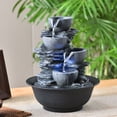thumbnail image 1 of Tabletop Water Fountain Waterfall Landscape Relaxing Living Room Table Decor E, 1 of 7