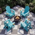 thumbnail image 4 of Costway Oversized Adirondack Chair,Patio Lounge Adirondack Chair with Adjustable Cup Holder Turquoise, 4 of 9