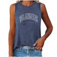 thumbnail image 1 of HNMKIU Gym Racerback Tank Tops Casual Round Neck Vest Top For Women Daily Wear Basic Letter Print Tee With Comfortable Fit Spring Summer Outfits, 1 of 3