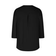 thumbnail image 4 of GigrtiJin Womens Oversized V-Neck Tops 2025 Trendy Long Sleeve Solid Color Blouses Button Decor Casual Shirts, 4 of 5