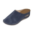 thumbnail image 1 of FRSASU Sabots pour Femmes Mules Chaussures en Cuir à Enfiler Sabot Bout Fermé Mules Confortables Chaussures Bleu, 1 of 9