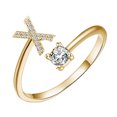 thumbnail image 1 of PVCS Bague Mode Exquise 26 Style Alphabet Anglais Lettre Bague en Cuivre, 1 of 1