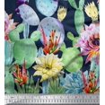 thumbnail image 3 of oneOone Silk Tabby Fabric Floral & Cactus Panel Print Sewing Fabric BTY 42 Inch Wide, 3 of 3