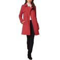 thumbnail image 2 of INSPIRE CHIC Manteau Trench en Faux Suède à Revers Crantés, Double Boutonnage, pour Femme, TP, Rouge, 2 of 6