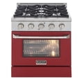 thumbnail image 1 of KUCHT Cuisinière à Gaz Professionnelle de 30 Po, 4,2 Pi3, avec Four à Convection et Porte Rouge, 1 of 10