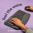 thumbnail image 3 of Logitech Wave Keys - clavier ergonomique sans fil, repose-poignets rembourré - Graphite, 3 of 4