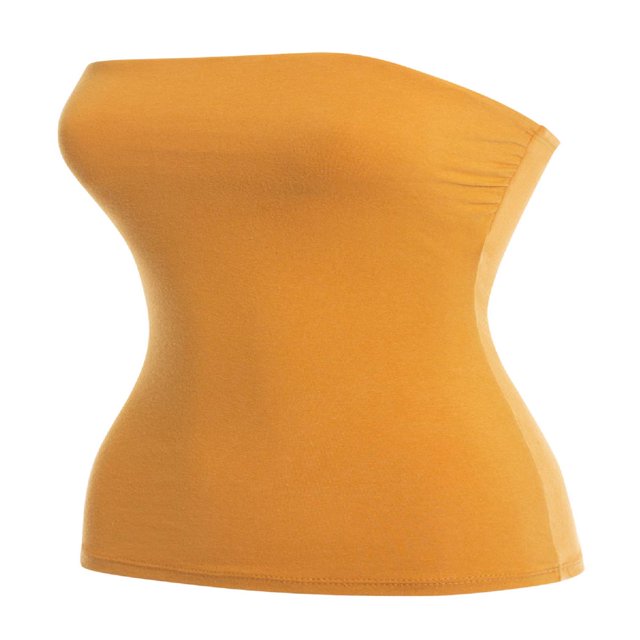 CHUANK Women‘s 2-Pack Basic Solid Stretchy Cotton Long Bandeau Tube Top