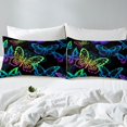 thumbnail image 4 of Colorful Butterfly Bed Sheets Full Size Multicolor Flying Butterflies Fitted Sheet,Watercolor Rustic Aesthetic Animal Sheet Set Rainbow Flat Sheet Chic Nature Art Room Decor,Blue Green Purple, 4 of 6