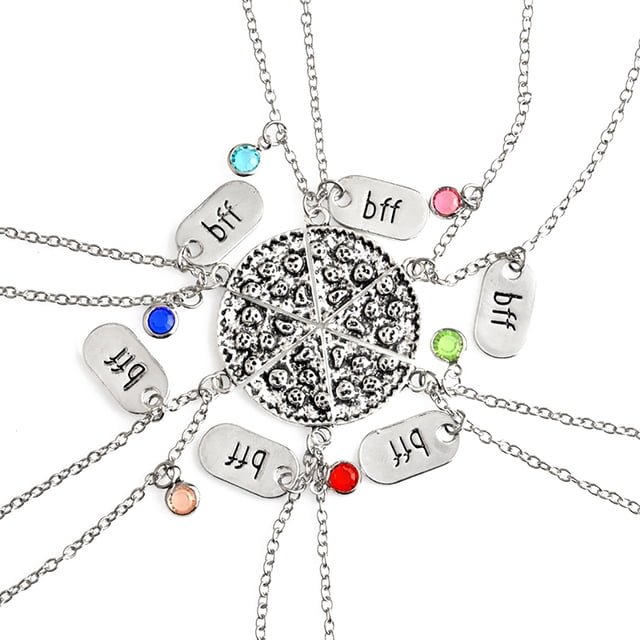 Ensemble de 6 Pcs de Colliers d'Amitié Collier Créatif Charme Pizza Collier Pendentif