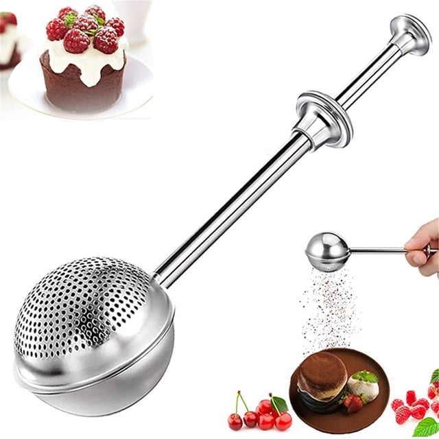 Stainless Steel Duster Strainer Spring Stick Powdered Sugar Baking Tool