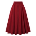 thumbnail image 2 of Jupe Décontractée pour Femme avec Poches Vintage Taille Haute Plissée, 2 of 7