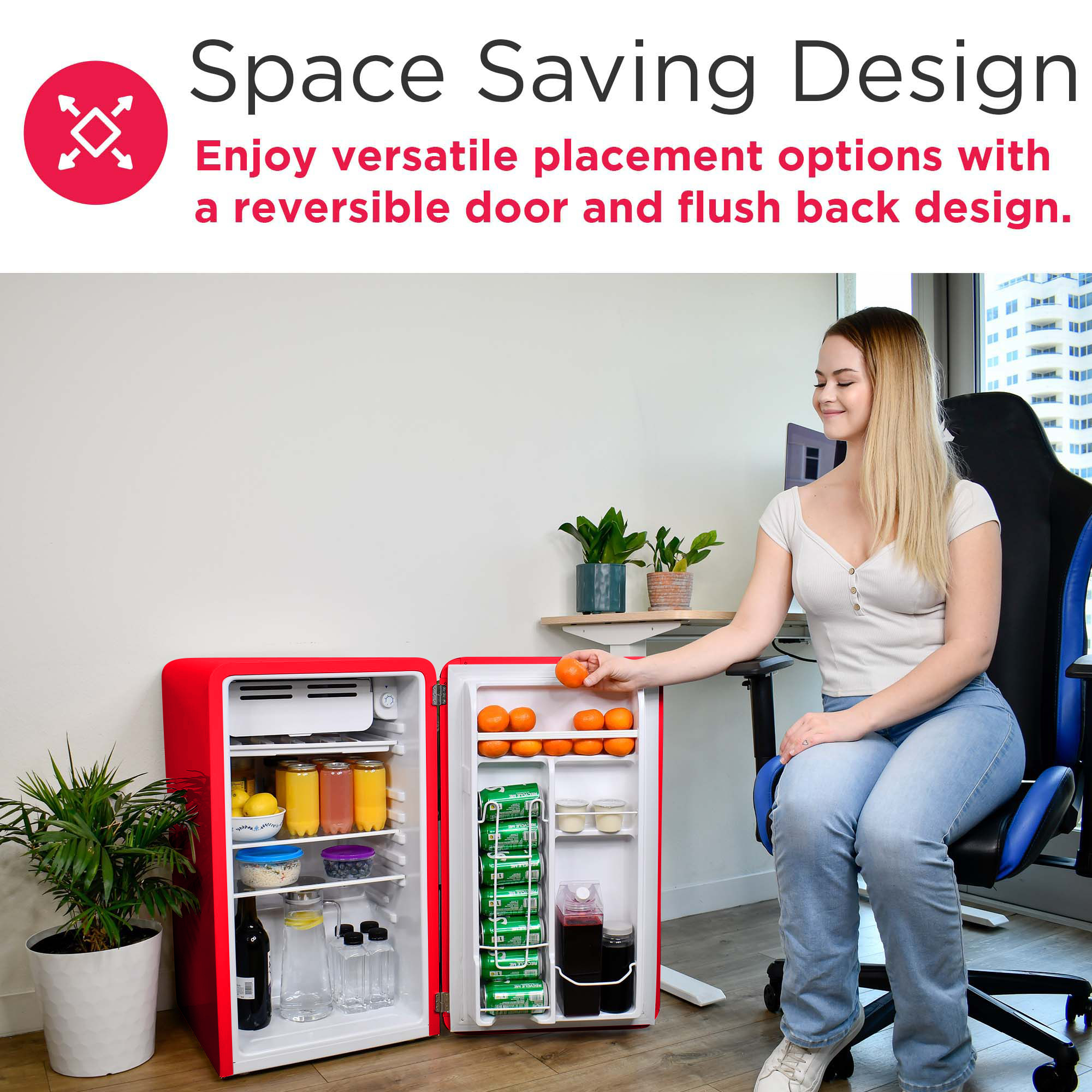 Réfrigérateur compact rétro Frigidaire 3,2 pi³, mini-réfrigérateur avec congélateur pour appartement, dortoir, bureau, chambre, rouge
