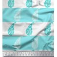 thumbnail image 1 of Soimoi Tissu en Poly Georgette Vert Rayé & Paisley Imprimé au Mètre 42 Pouces de Large, 1 of 3