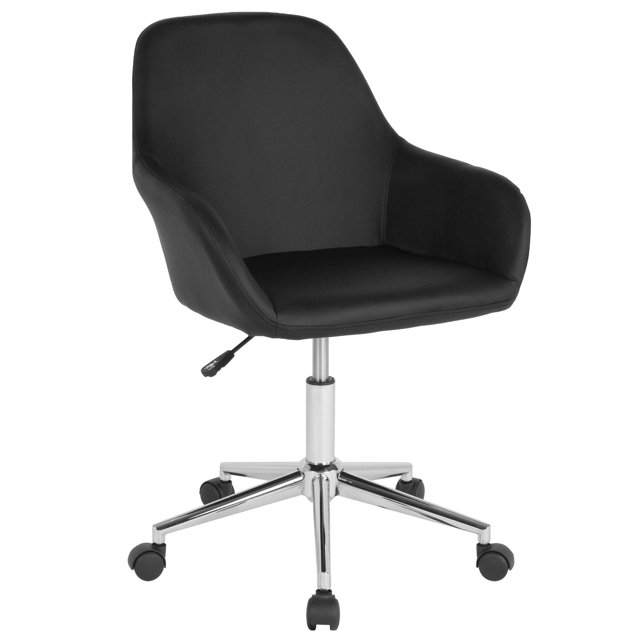 Cortana Home and Office Mid-Back Chair in Black Fabric