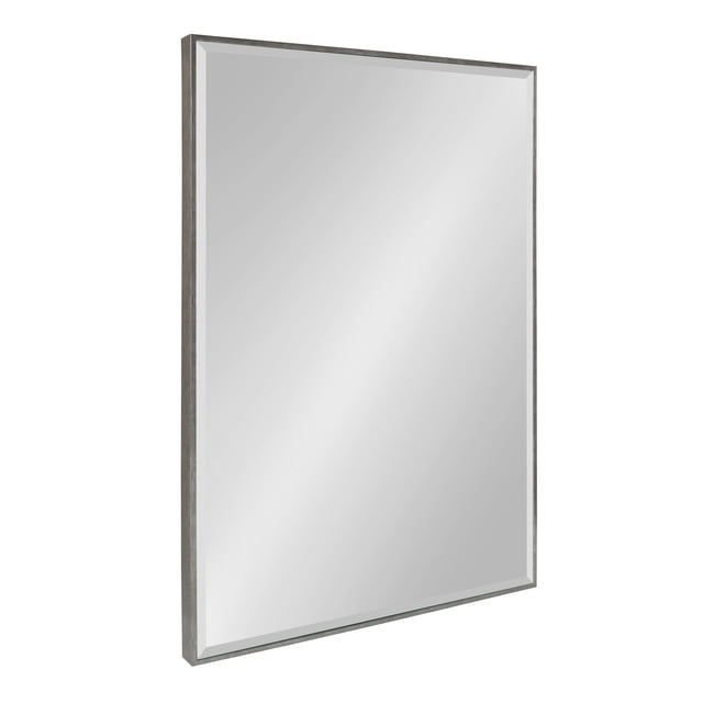 Kate and Laurel Rhodes Large Framed Decorative Rectangle Wall Mirror, 25x37 Dark Silver