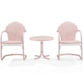 thumbnail image 3 of Crosley Furniture Tulipe Ensemble de Conversation pour Patio en Métal Rond de 22 Pouces, 3 Pcs, Rose, 3 of 7