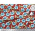 thumbnail image 2 of Soimoi Modal Satin Fabric Hummingbird & Floral Decor Fabric Printed Yard 42 Inch Wide, 2 of 3