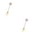 thumbnail image 4 of Transemion 1/2/3/5 Cartoon Adorable Restaurant Hotel Tableware Portable Washable Stainless Steel Stirring Mixing Dinnerware Cake Flatware Candy Fork Rainbow 2PCS, 4 of 6
