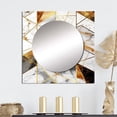 thumbnail image 1 of Designart "Golden Symmetry Exploration V" Modern Geometric Square Mirror For Wall Decor - Large Gold Square Printed Wall Mirror Art - Square Modern Mirror - Wall Mounted Square Large Mirror, 1 of 5