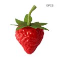 thumbnail image 2 of 10 Pieces Artificial Strawberry Fake Fruit Party Decoration Simulation Food Ornament Cute Showcase Home Kitchen Office, 2 of 6