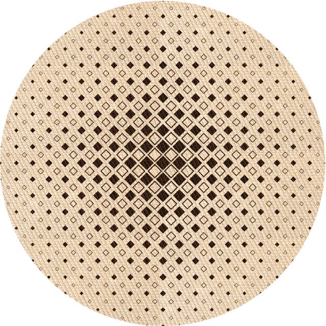 Ahgly Tapis Rond Lavable en Machine Intérieur Transitionnel Bronze Brun, 4 Pieds Rond