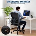 thumbnail image 4 of Ergonomic Mesh Office Chair – Adjustable Lumbar Support, Turn over-Up Arms, High Back Swivel Desk Chair, Comfortable Rolling Executive Task Chair for Home Office or Study – Black Frame Black Net, 4 of 8