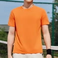 thumbnail image 1 of Styesk T Shirts for Man Solid-Color Casual Elastic Sports Short Sleeved Round-Neck Blouses, 1 of 5