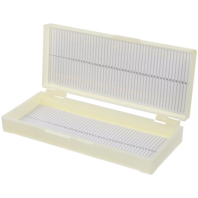 Miangastore 50 Grid Slide Box Professional Storage Box Microscope Slide Storage Box Slide Capacity Box (Random Color)