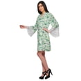 thumbnail image 2 of Moomaya Printed Short Robes For Women Cotton Robes For Women With Lace Trim, 2 of 6