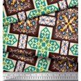 thumbnail image 1 of Soimoi Rayon Crepe Fabric Tiles Moroccan Print Fabric by Yard 46 Inch Wide, 1 of 2