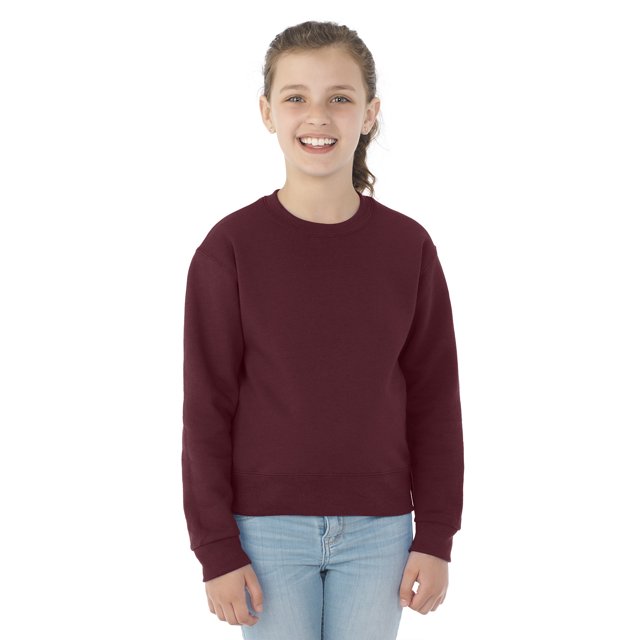 Jerzees Chandail en Molleton Col Rond pour Jeunes, m, Marron