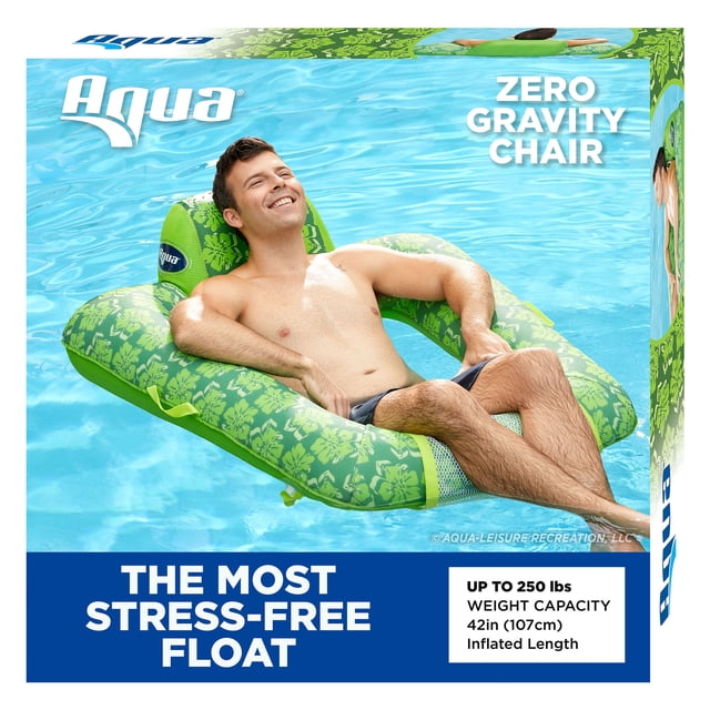 Aqua Leisure Zero Gravity Inflatable Swimming Pool Lounge Float, Green
